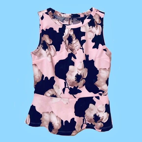 NEW Banana Republic Pink Peplum Top - Picture 2 of 7